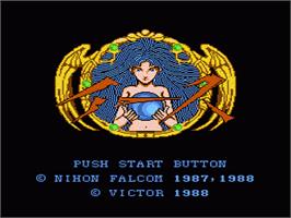 Title screen of Ys on the Nintendo NES.