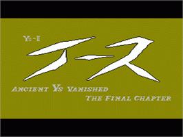 Title screen of Ys II: Ancient Ys Vanished: The Final Chapter on the Nintendo NES.