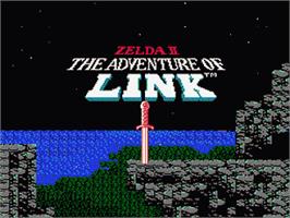 Title screen of Zelda II: The Adventure of Link on the Nintendo NES.