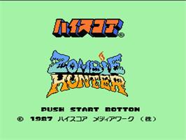 Title screen of Zombie Hunter on the Nintendo NES.