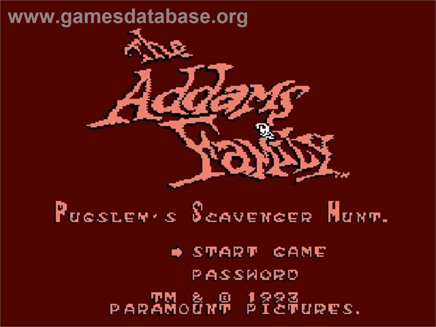 Addams Family: Pugsley's Scavenger Hunt - Nintendo NES - Artwork - Title Screen