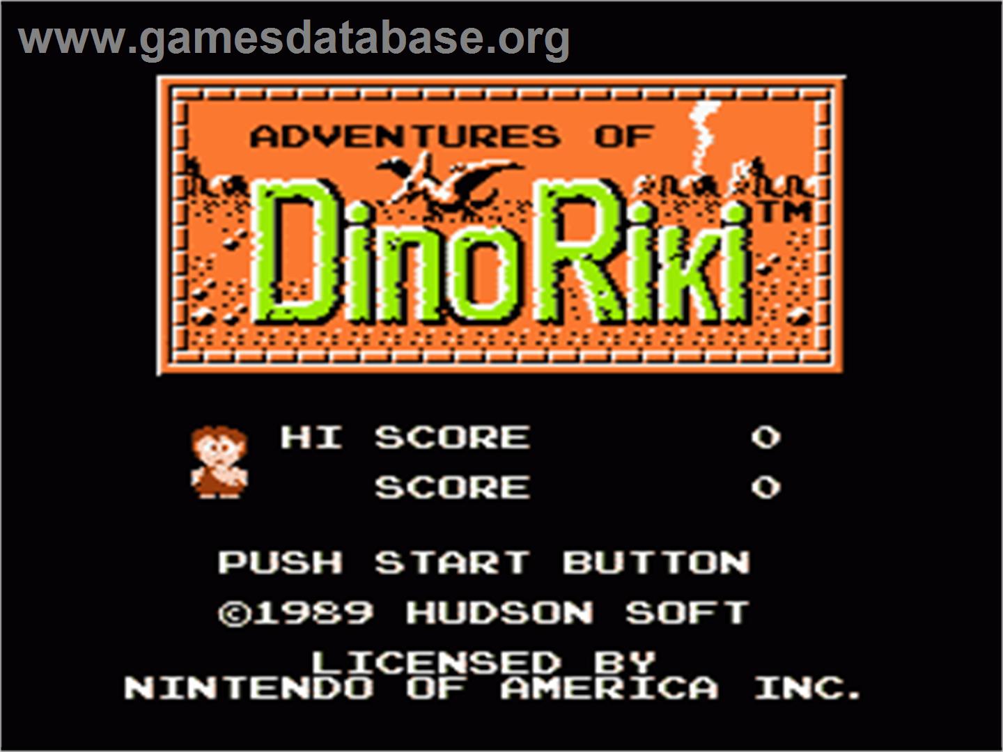 Adventures of Dino-Riki - Nintendo NES - Artwork - Title Screen