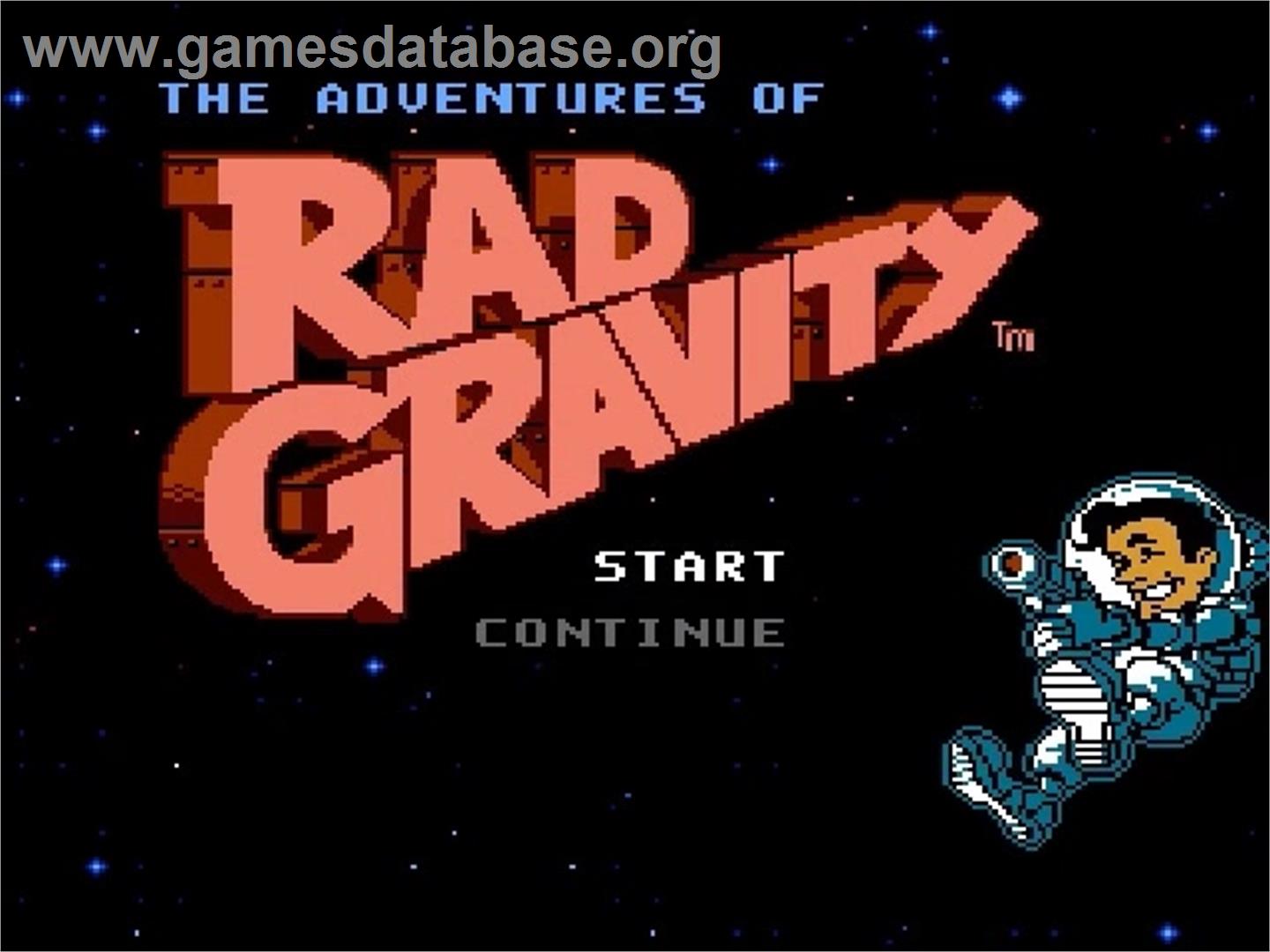 Adventures of Rad Gravity - Nintendo NES - Artwork - Title Screen