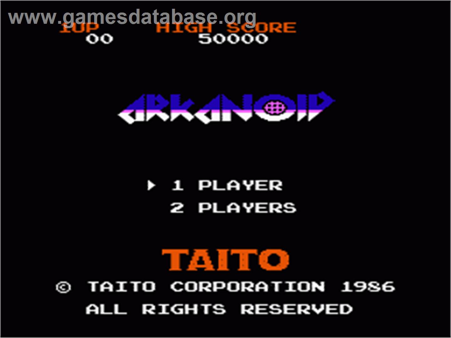 Arkanoid - Nintendo NES - Artwork - Title Screen