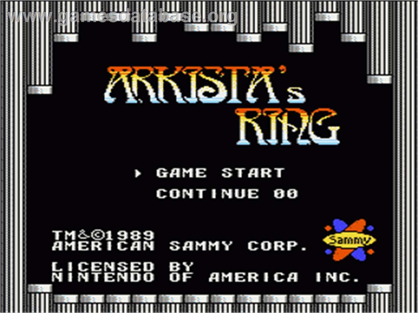 Arkista's Ring - Nintendo NES - Artwork - Title Screen