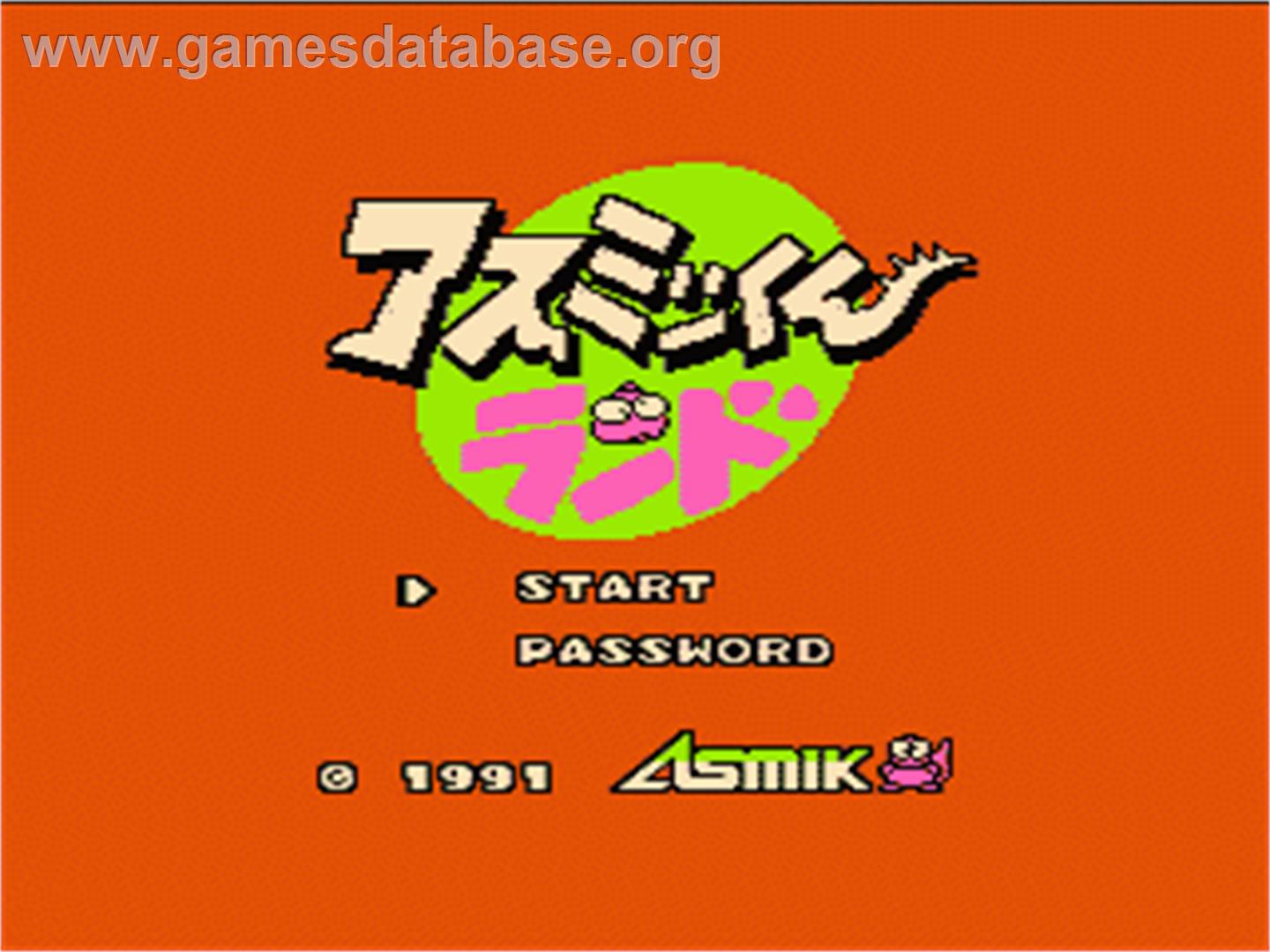 Asmik-kun Land - Nintendo NES - Artwork - Title Screen