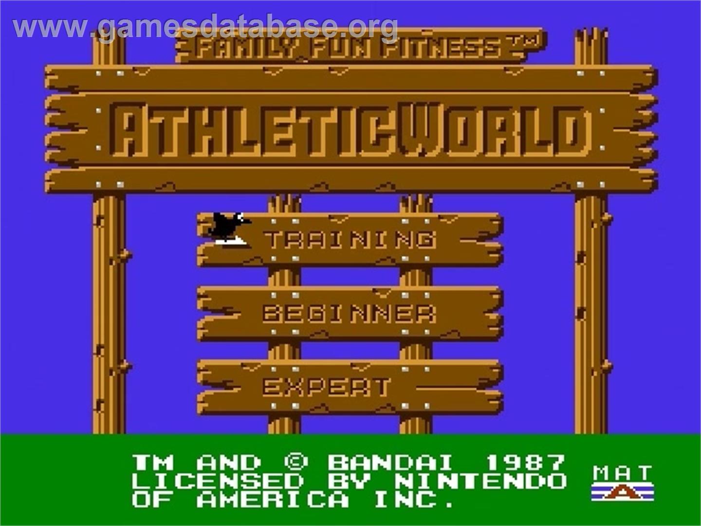 Athletic World - Nintendo NES - Artwork - Title Screen