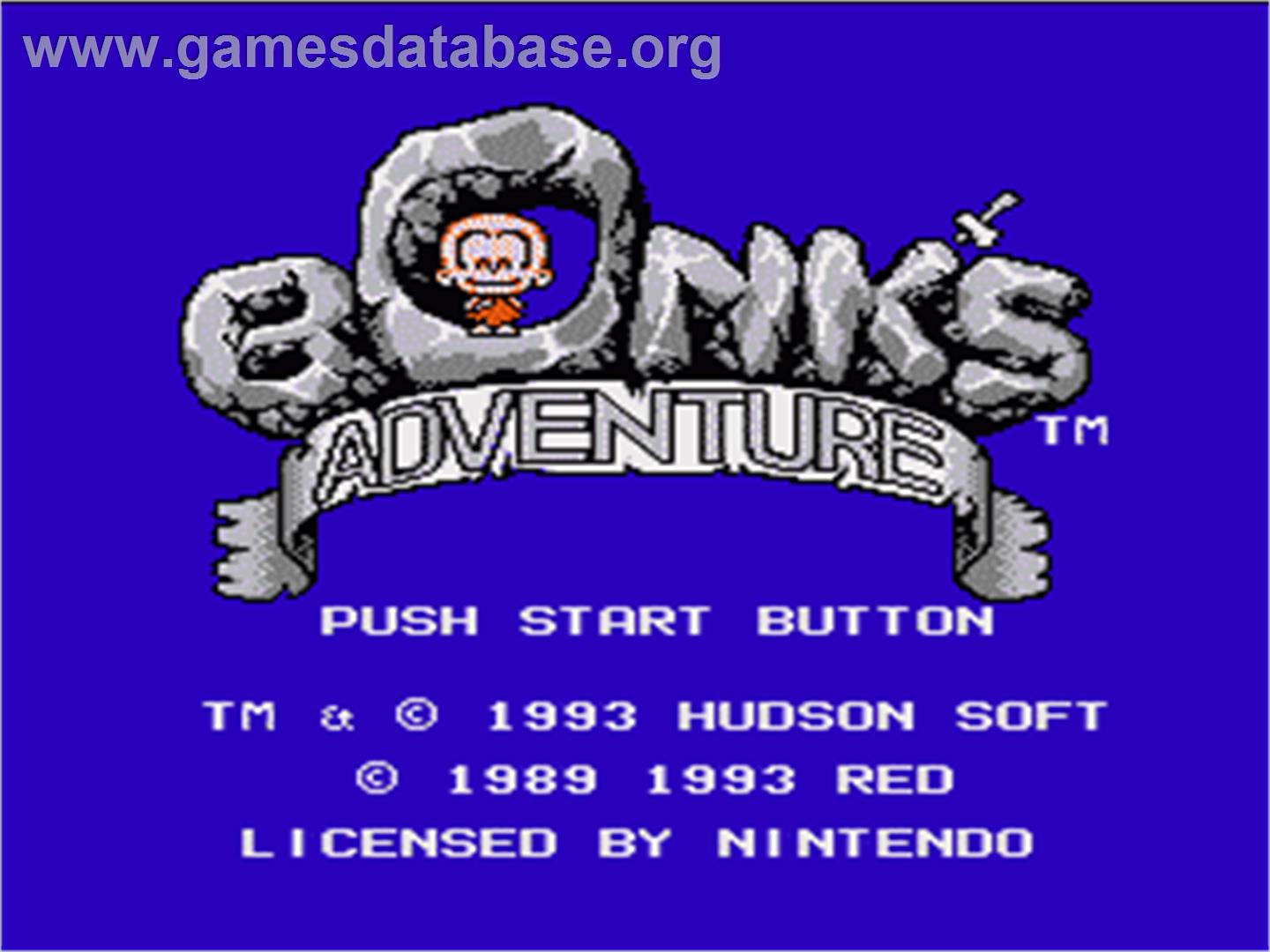 B.C. Kid / Bonk's Adventure / Kyukyoku!! PC Genjin - Nintendo NES - Artwork - Title Screen