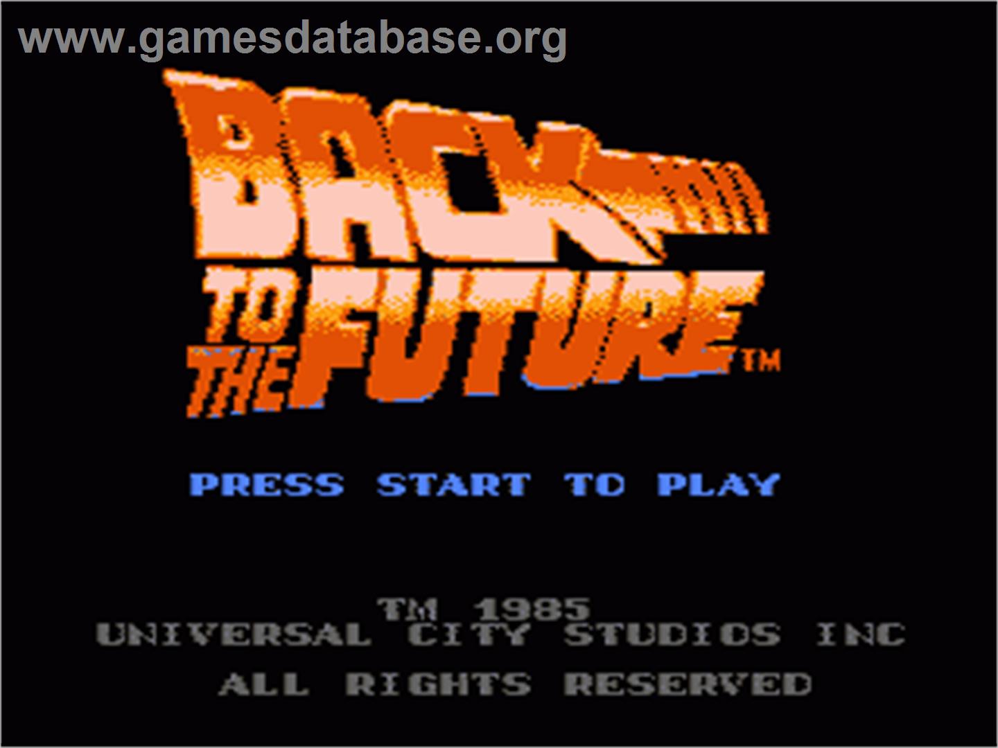 Back to the Future - Nintendo NES - Artwork - Title Screen