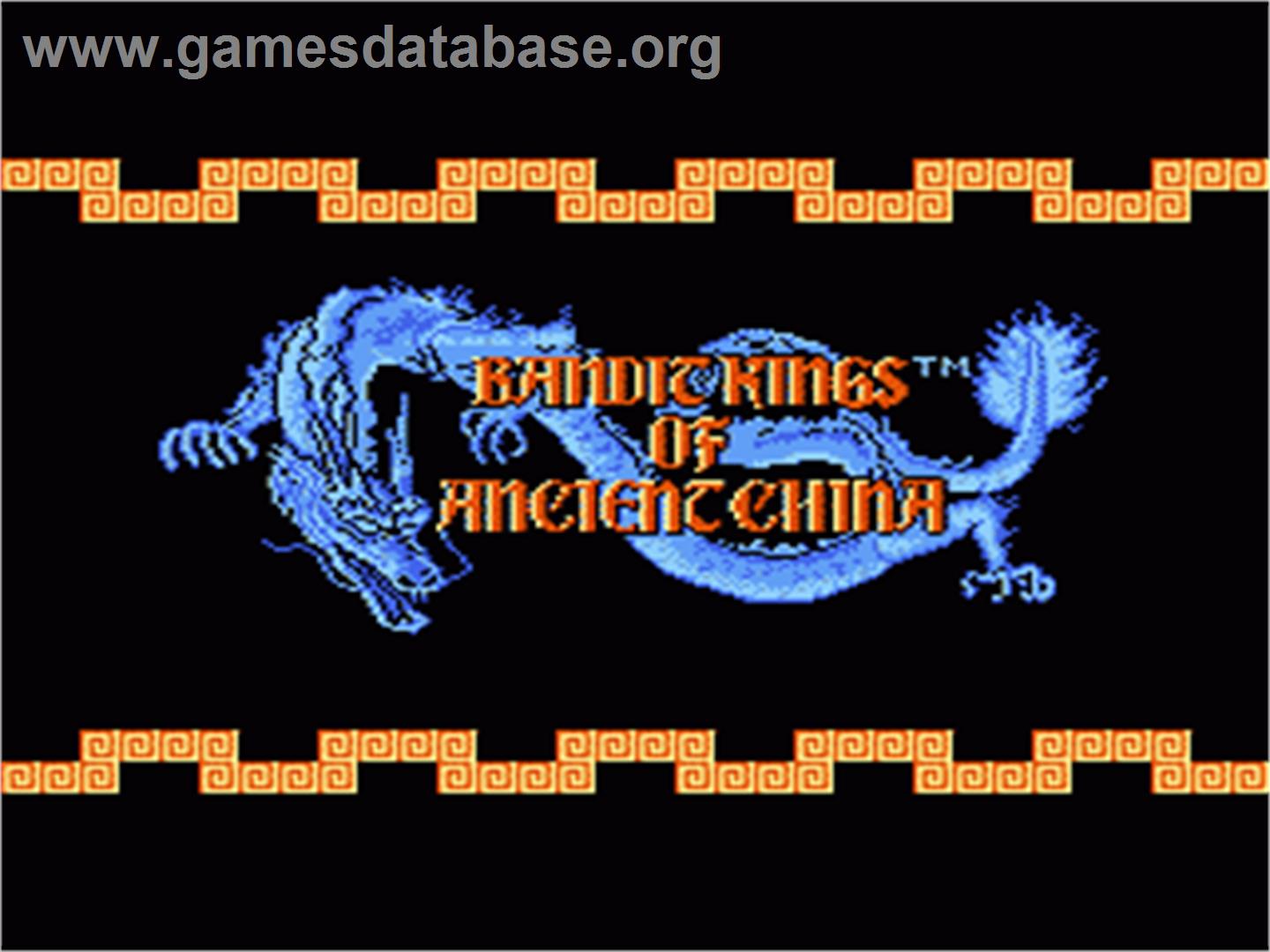 Bandit Kings of Ancient China - Nintendo NES - Artwork - Title Screen
