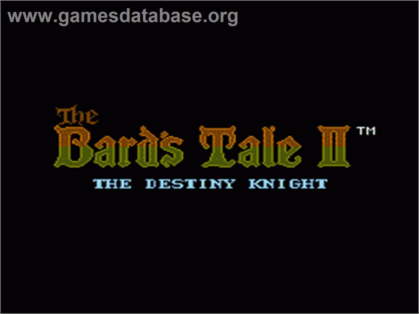 Bard's Tale II: The Destiny Knight - Nintendo NES - Artwork - Title Screen