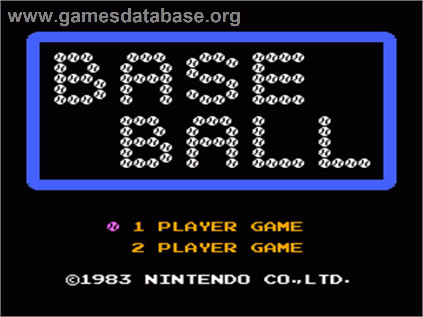 Baseball - Nintendo NES - Artwork - Title Screen
