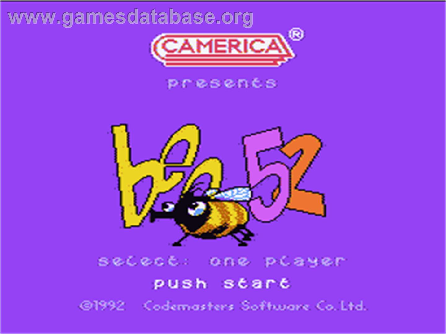 Bee 52 - Nintendo NES - Artwork - Title Screen