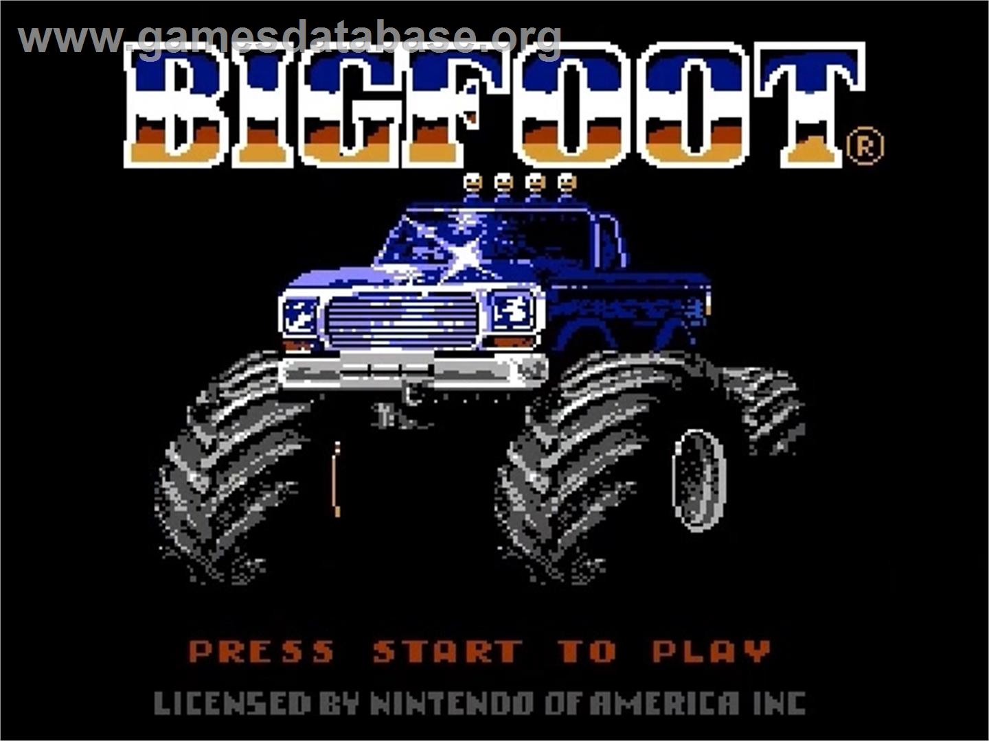 Bigfoot - Nintendo NES - Artwork - Title Screen