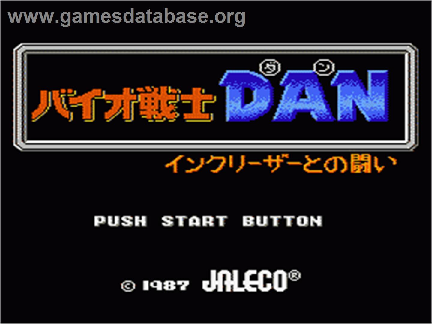 Bio-Senshi Dan: Increaser to no Tatakai - Nintendo NES - Artwork - Title Screen