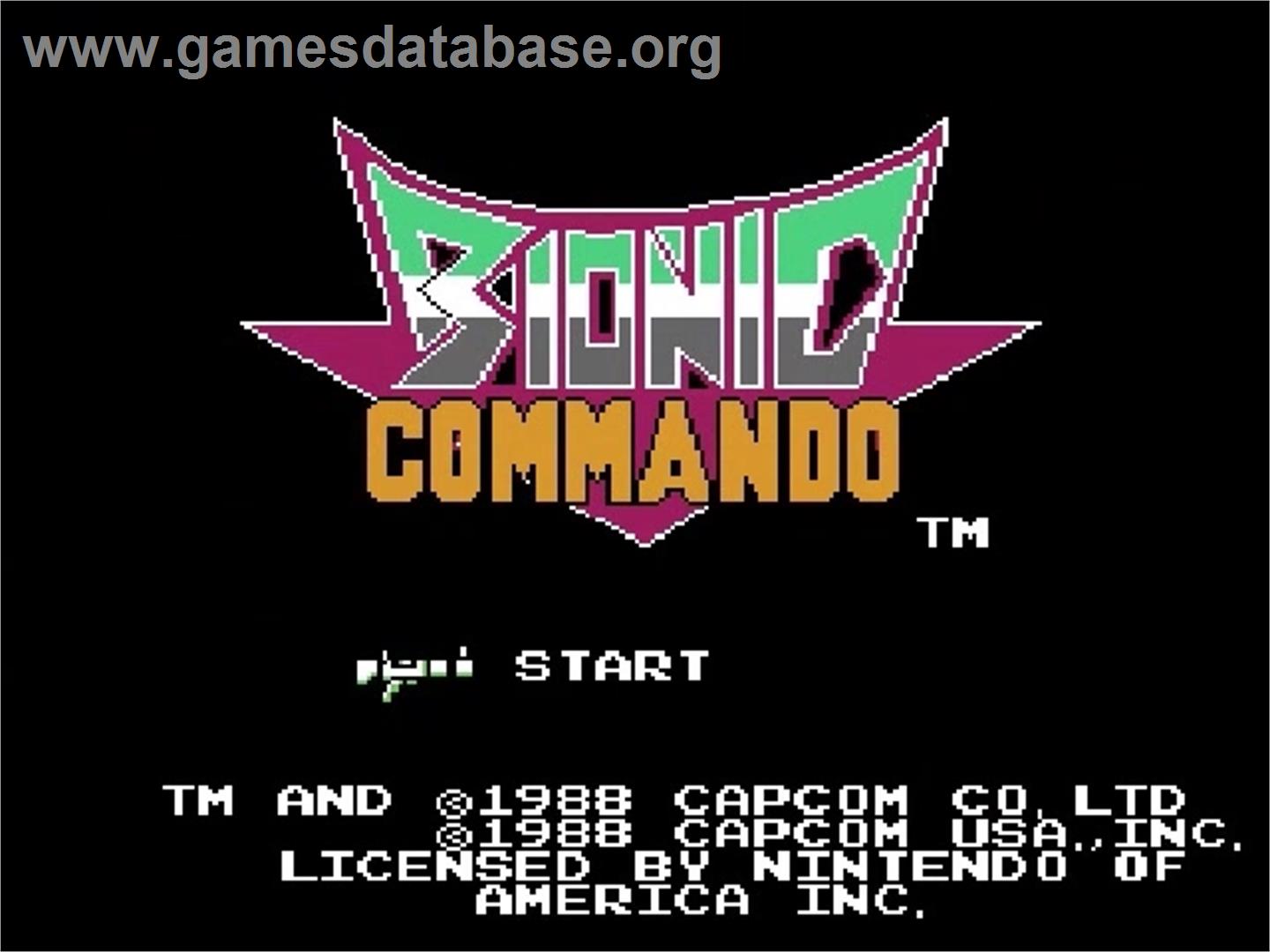 Bionic Commando - Nintendo NES - Artwork - Title Screen