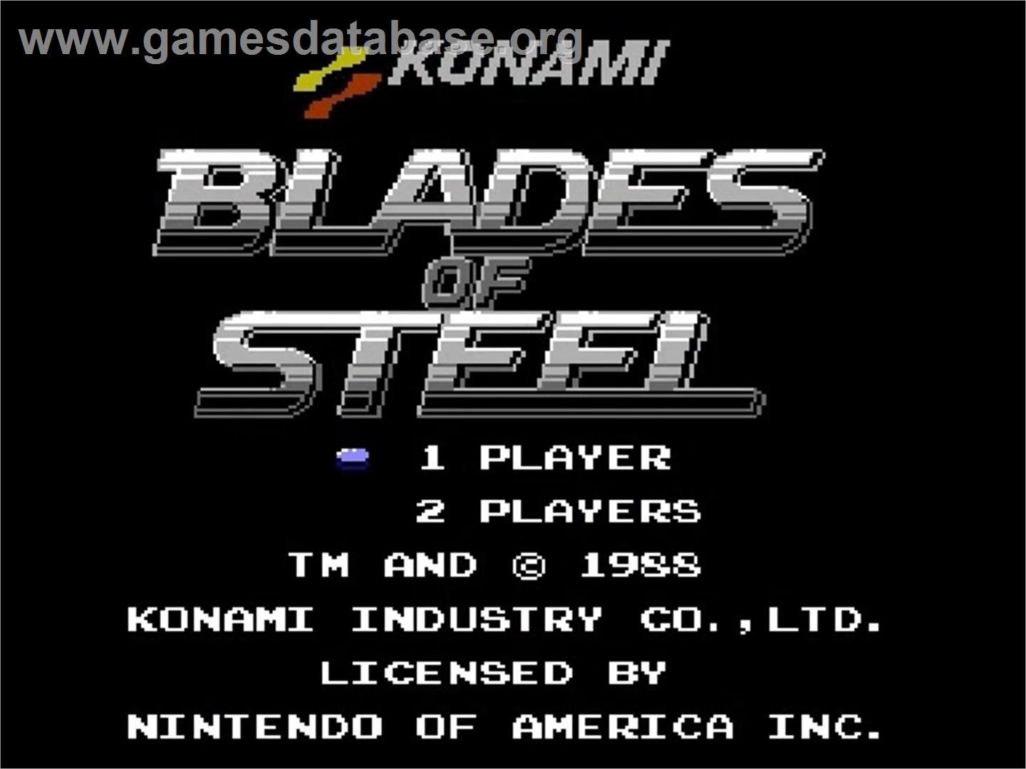 Blades of Steel - Nintendo NES - Artwork - Title Screen