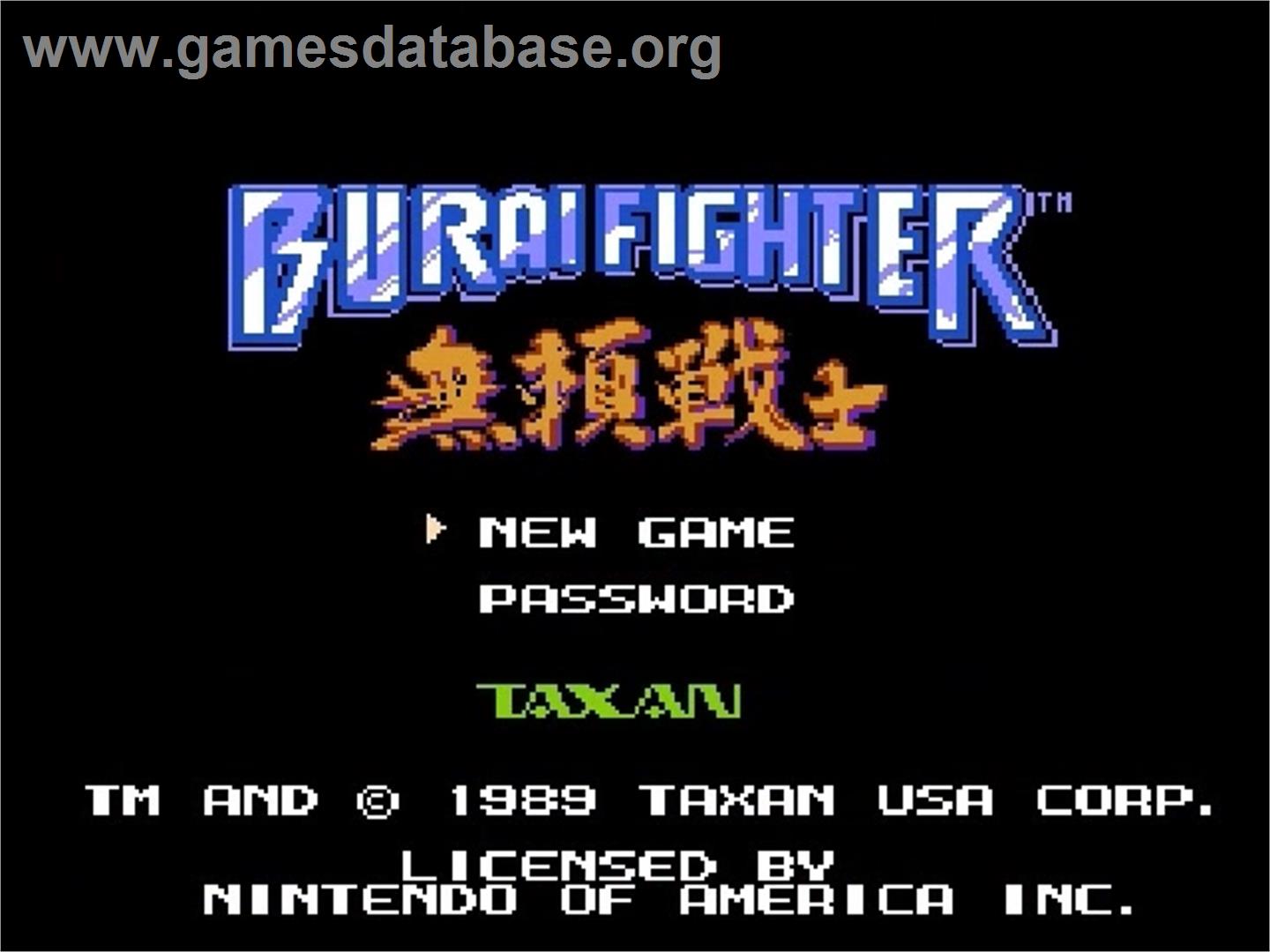 Burai Fighter - Nintendo NES - Artwork - Title Screen