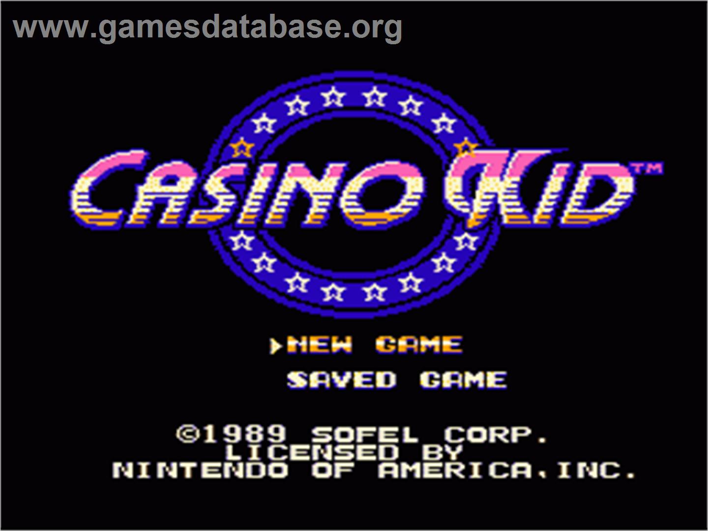 Casino Kid - Nintendo NES - Artwork - Title Screen