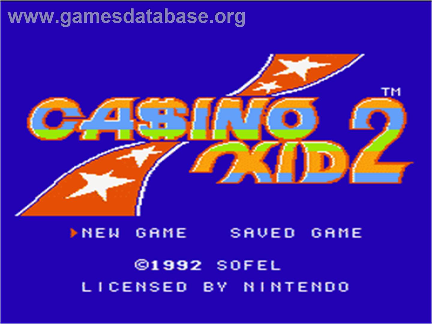Casino Kid 2 - Nintendo NES - Artwork - Title Screen