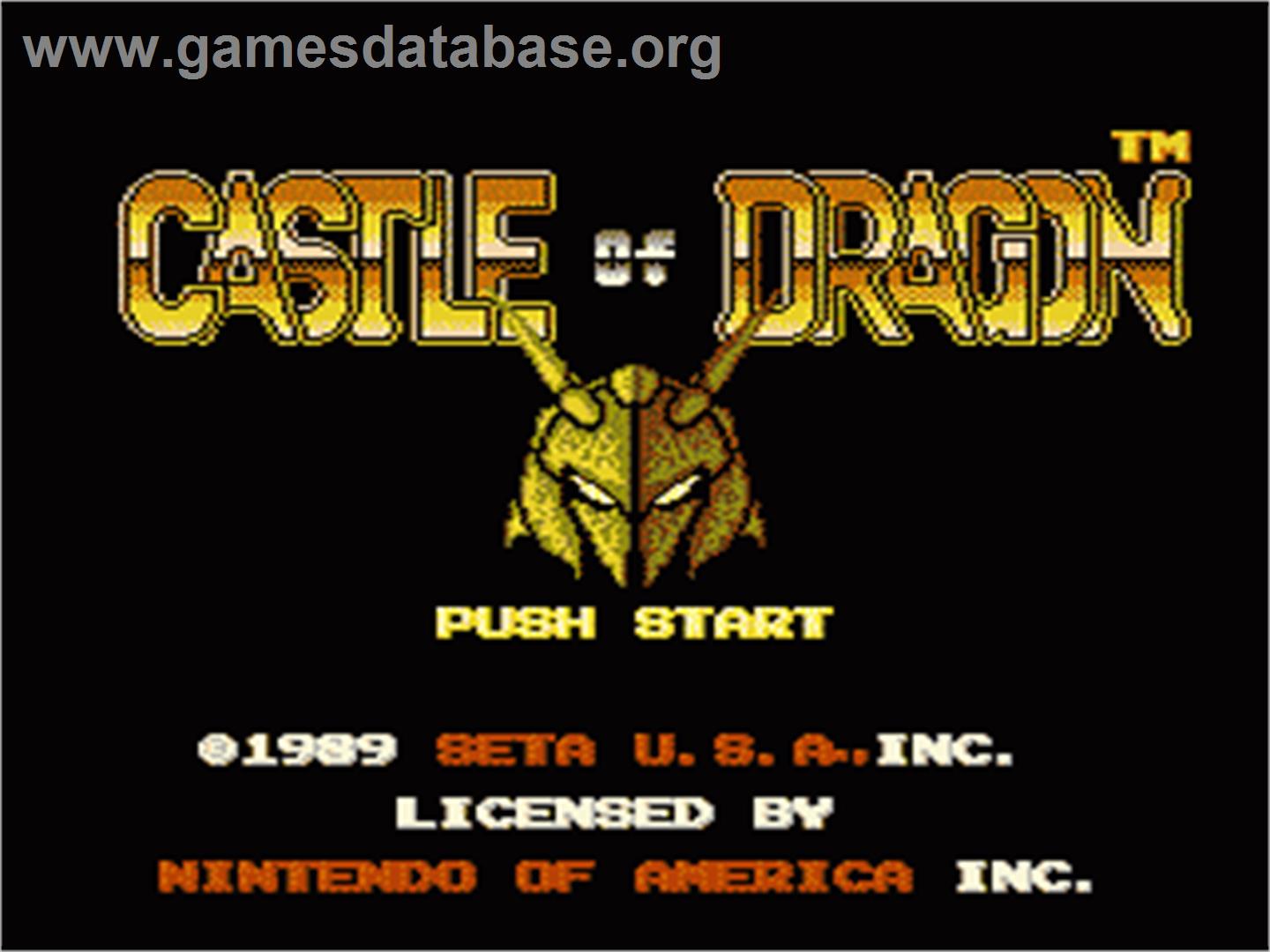 Castle of Dragon - Nintendo NES - Artwork - Title Screen