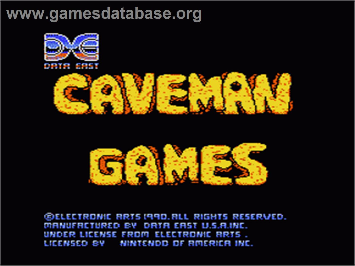 Caveman Ugh-Lympics - Nintendo NES - Artwork - Title Screen