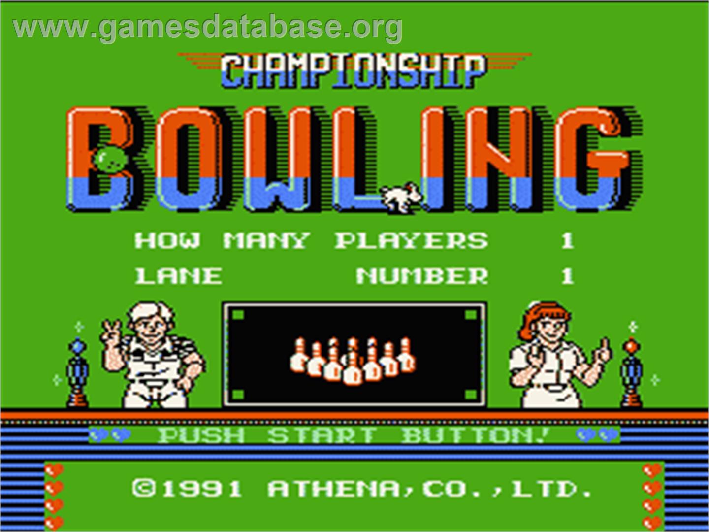 Championship Bowling - Nintendo NES - Artwork - Title Screen