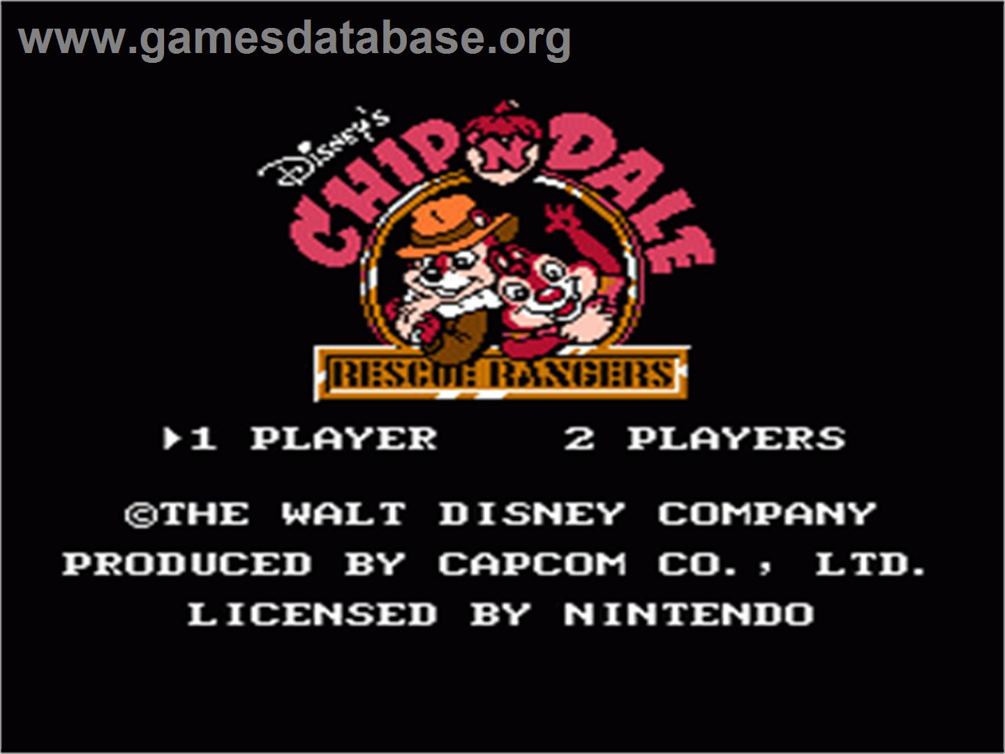 Chip'n Dale: Rescue Rangers - Nintendo NES - Artwork - Title Screen