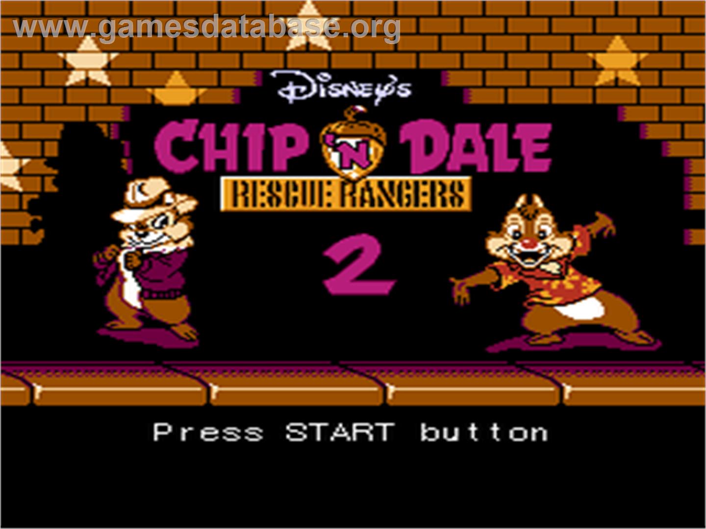 Chip 'N Dale Rescue Rangers 2 - Nintendo NES - Artwork - Title Screen