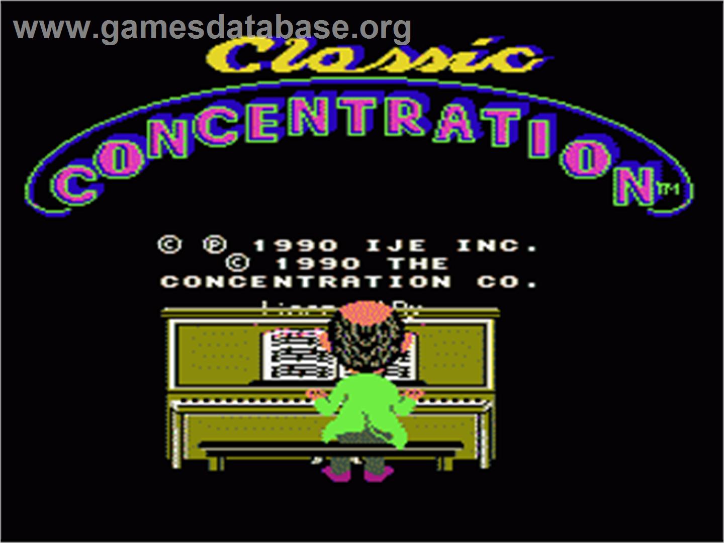 Classic Concentration - Nintendo NES - Artwork - Title Screen
