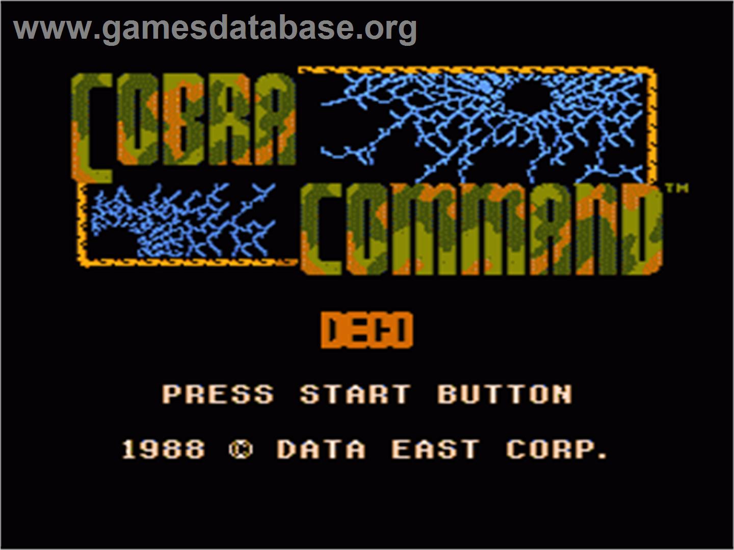 Cobra-Command - Nintendo NES - Artwork - Title Screen