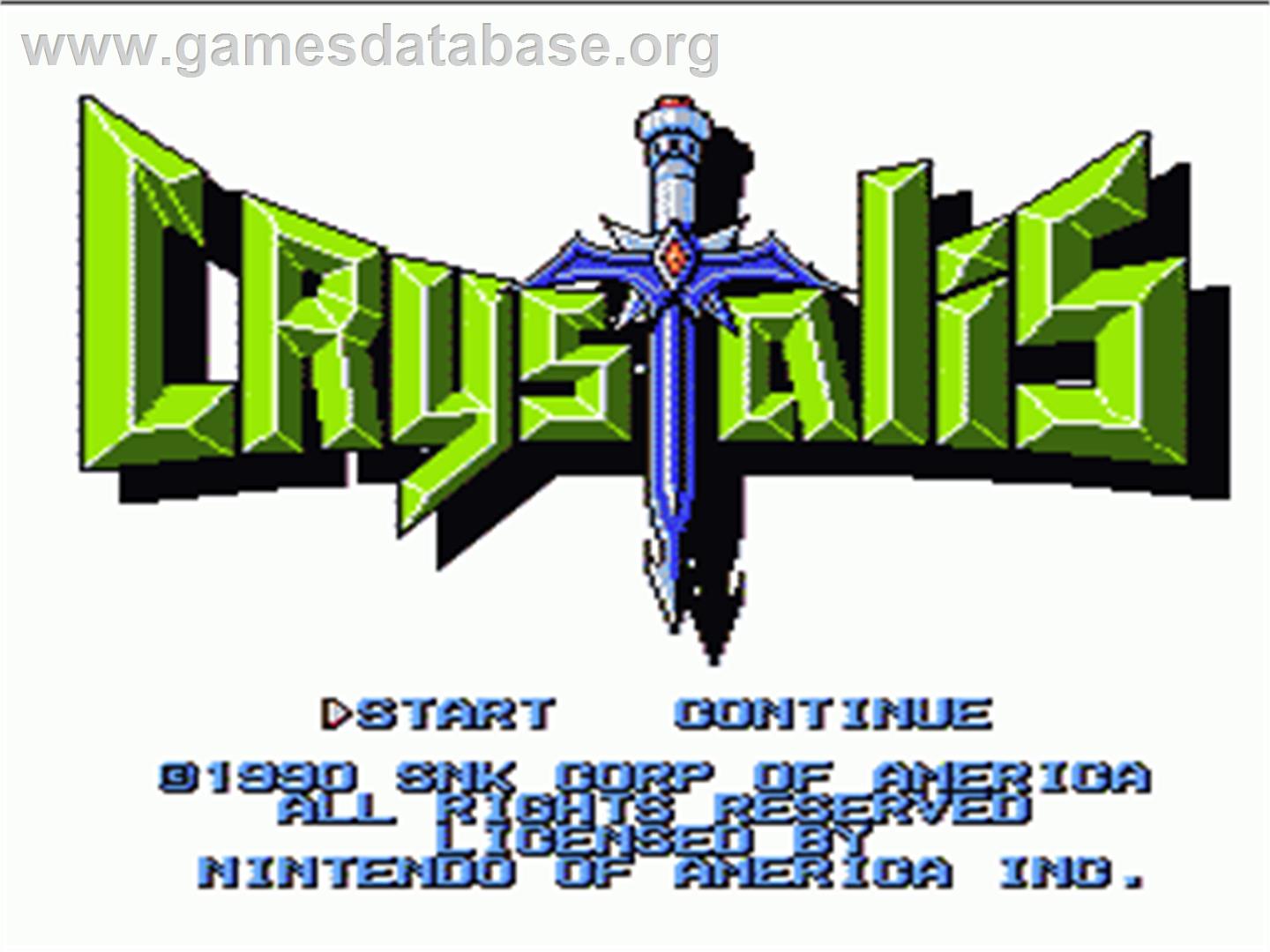 Crystalis - Nintendo NES - Artwork - Title Screen