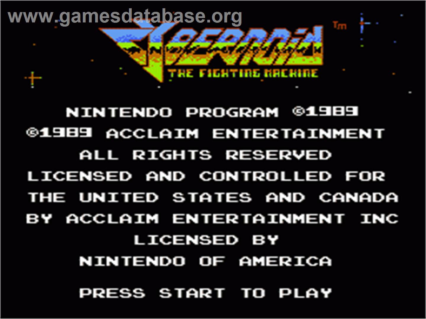 Cybernoid: The Fighting Machine - Nintendo NES - Artwork - Title Screen