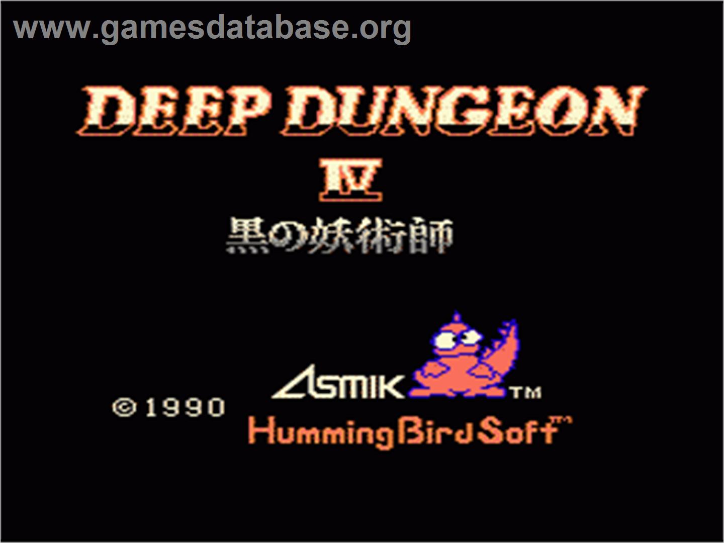 Deep Dungeon IV: Kuro no Youjutsushi - Nintendo NES - Artwork - Title Screen
