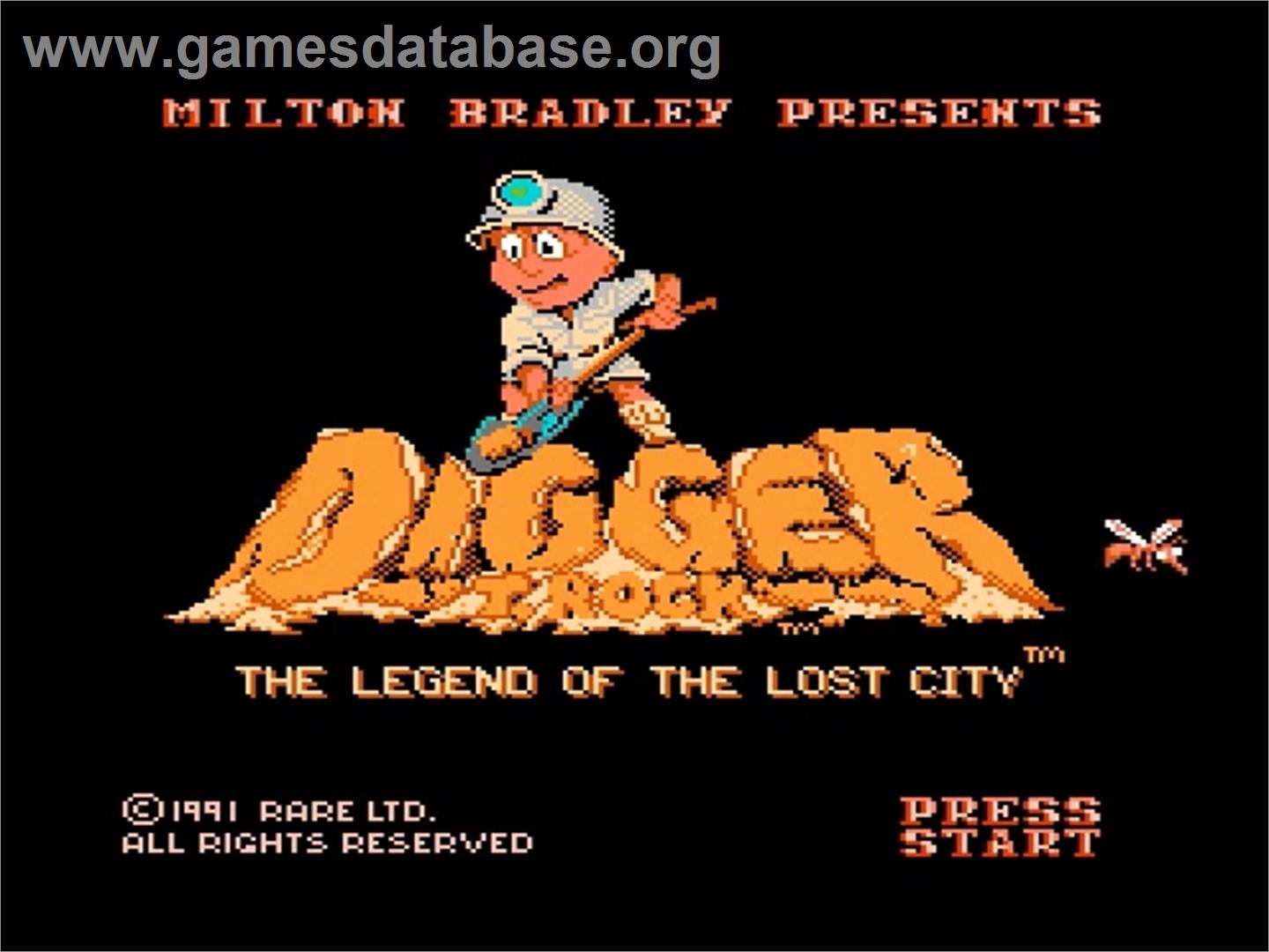 Digger T. Rock: Legend of the Lost City - Nintendo NES - Artwork - Title Screen
