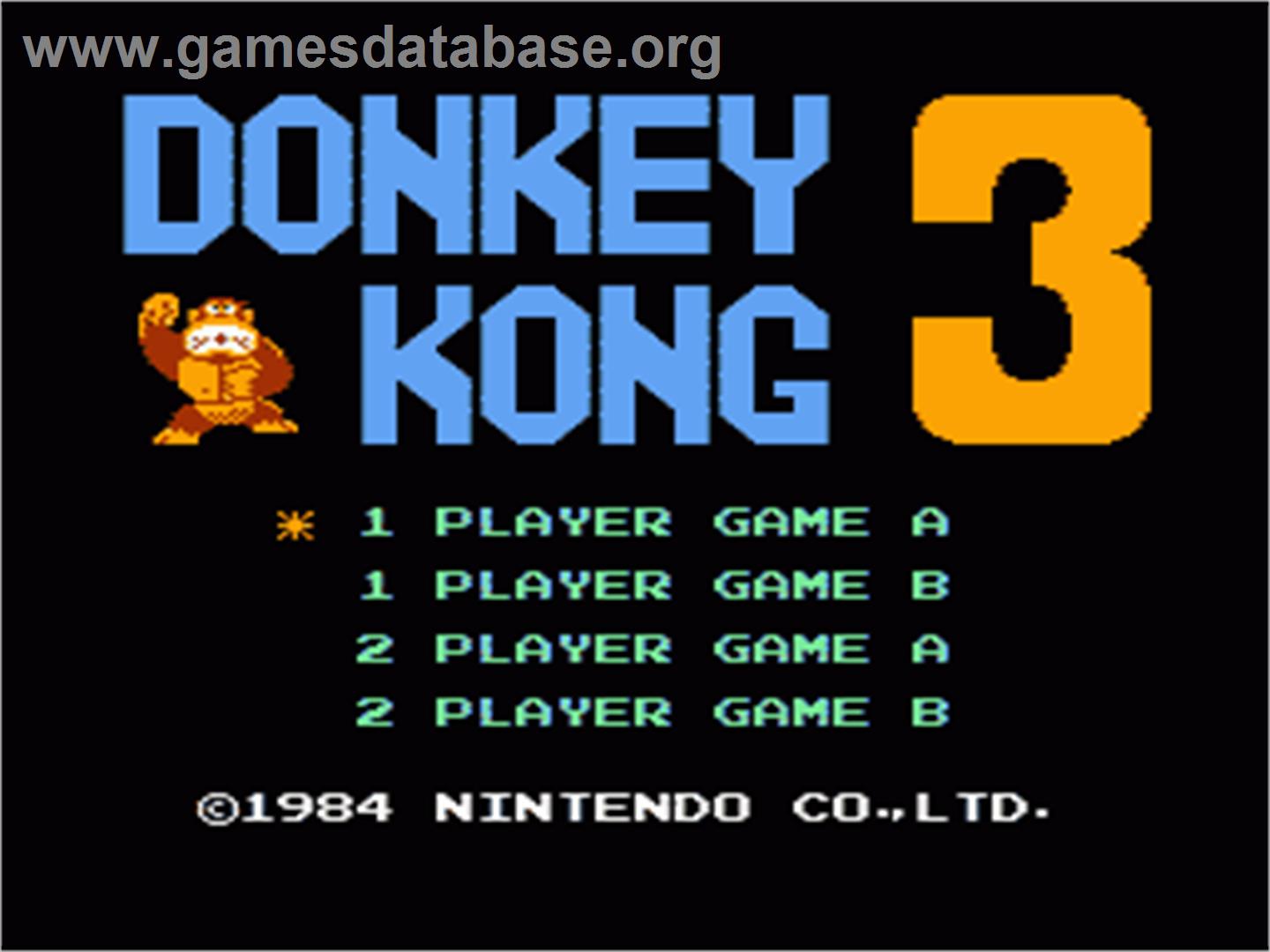 Donkey Kong 3 - Nintendo NES - Artwork - Title Screen