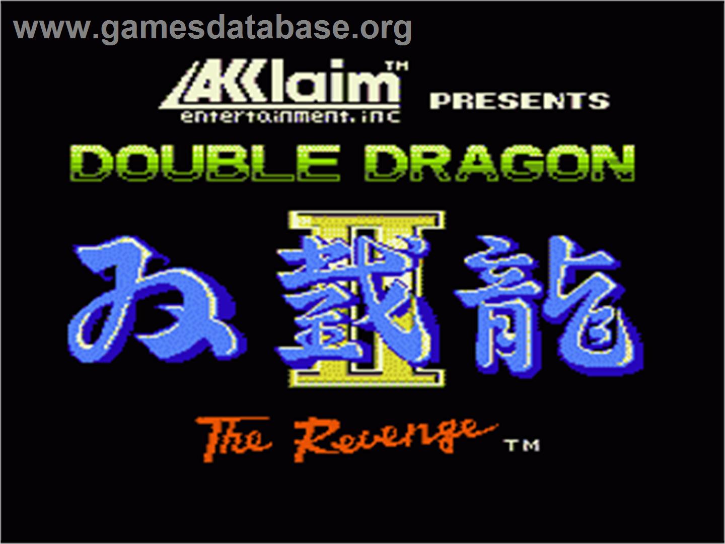 Double Dragon II - The Revenge - Nintendo NES - Artwork - Title Screen