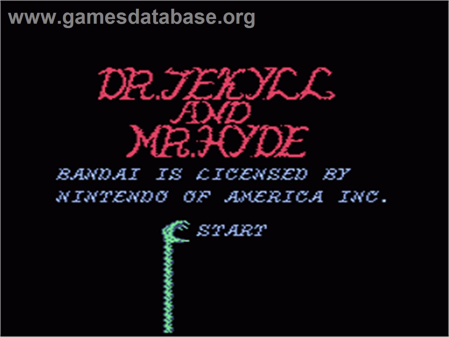 Dr. Jekyll and Mr. Hyde - Nintendo NES - Artwork - Title Screen