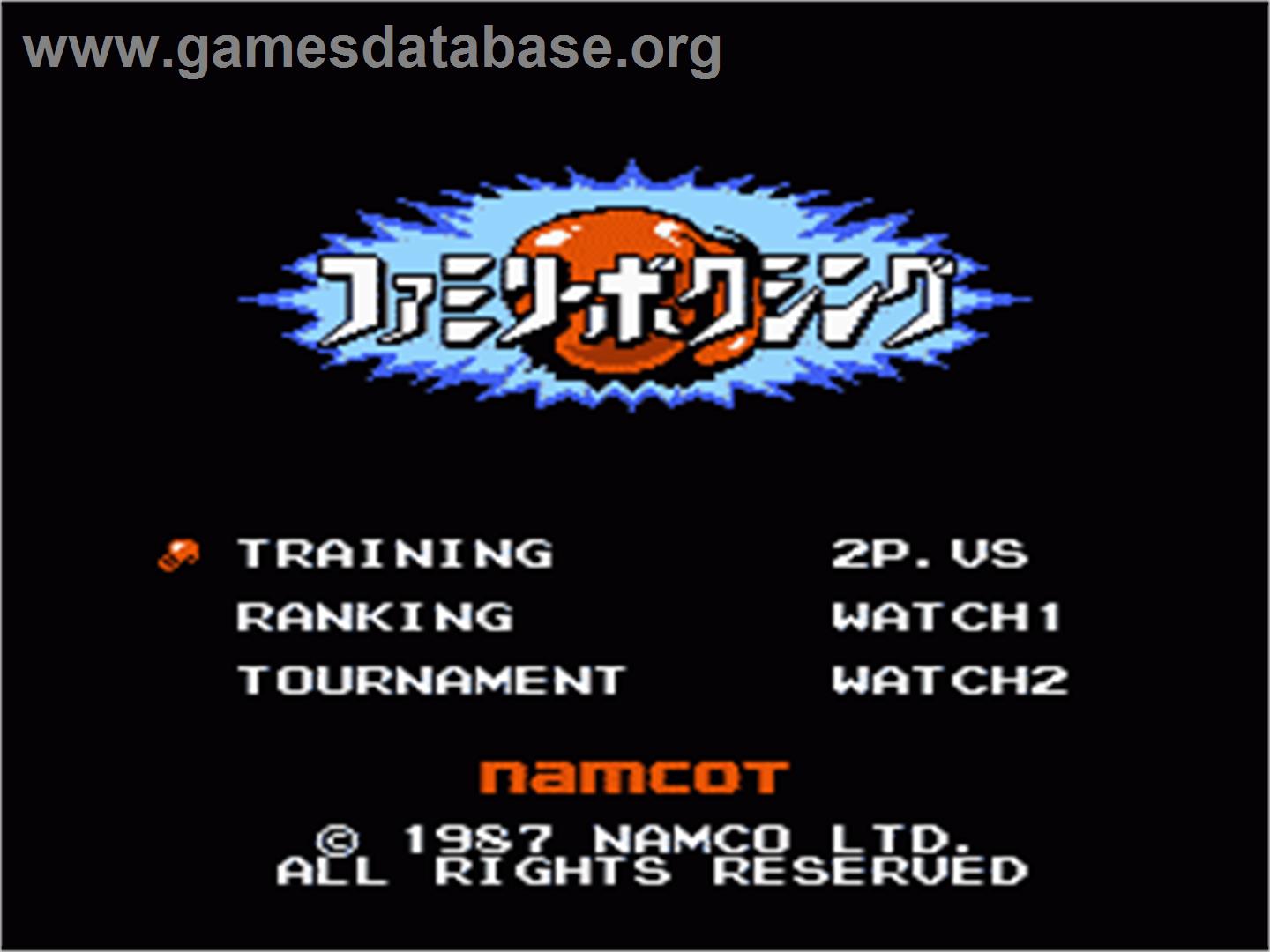 Family Boxing - Nintendo NES - Artwork - Title Screen