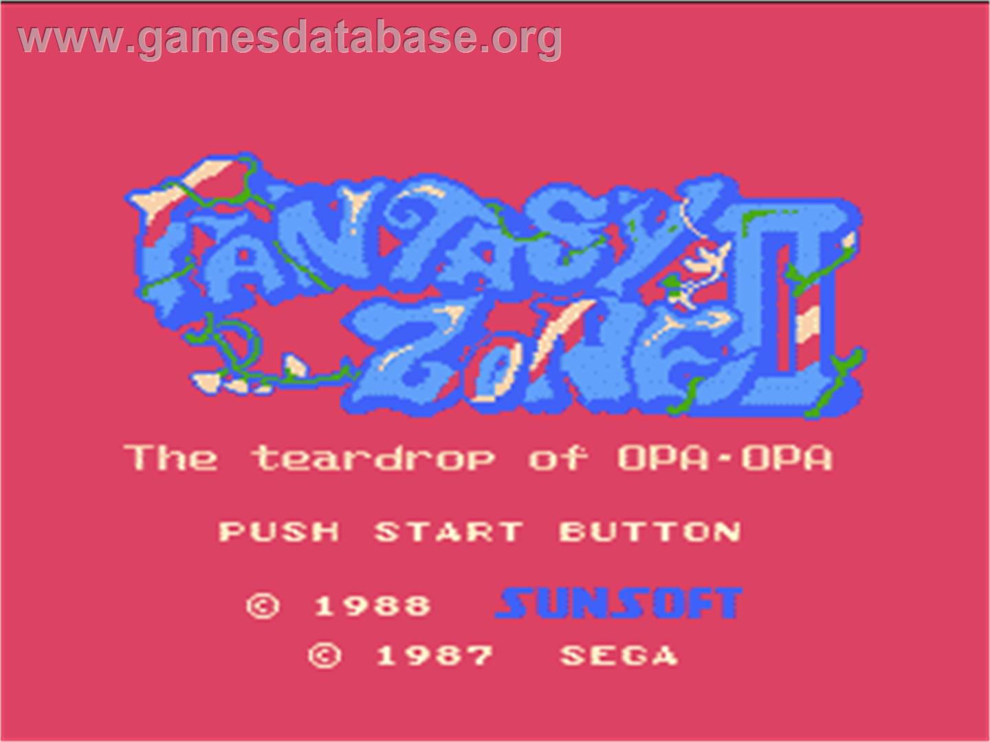 Fantasy Zone 2 - Nintendo NES - Artwork - Title Screen