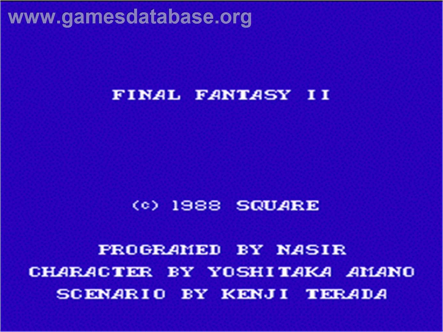 Final Fantasy 2 - Nintendo NES - Artwork - Title Screen