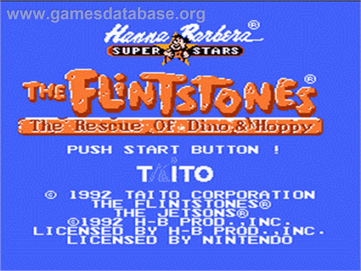 Flintstones: The Rescue of Dino & Hoppy - Nintendo NES - Artwork - Title Screen