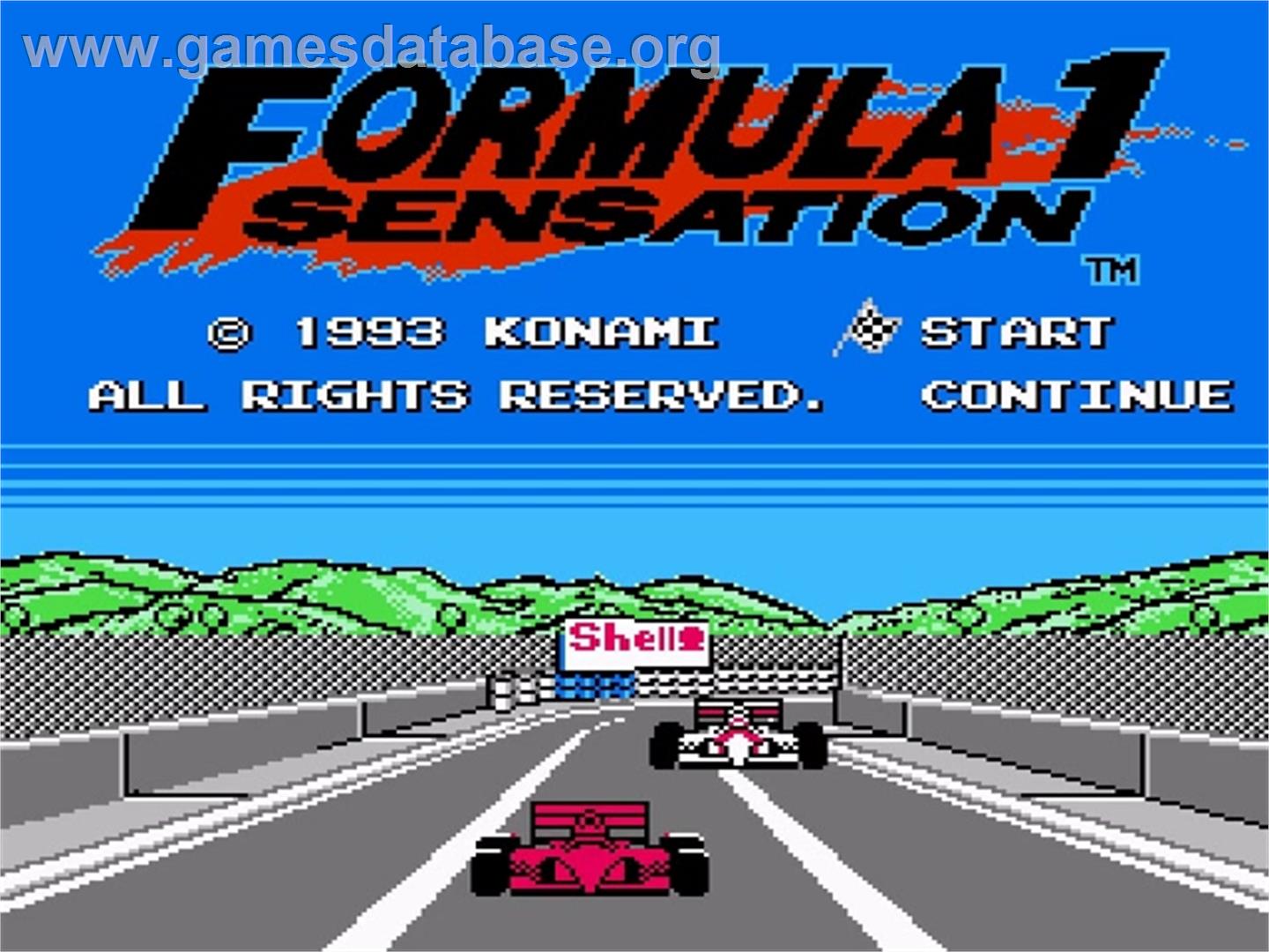 Formula 1 Sensation - Nintendo NES - Artwork - Title Screen