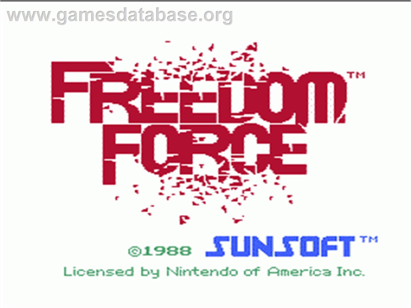 Freedom Force - Nintendo NES - Artwork - Title Screen