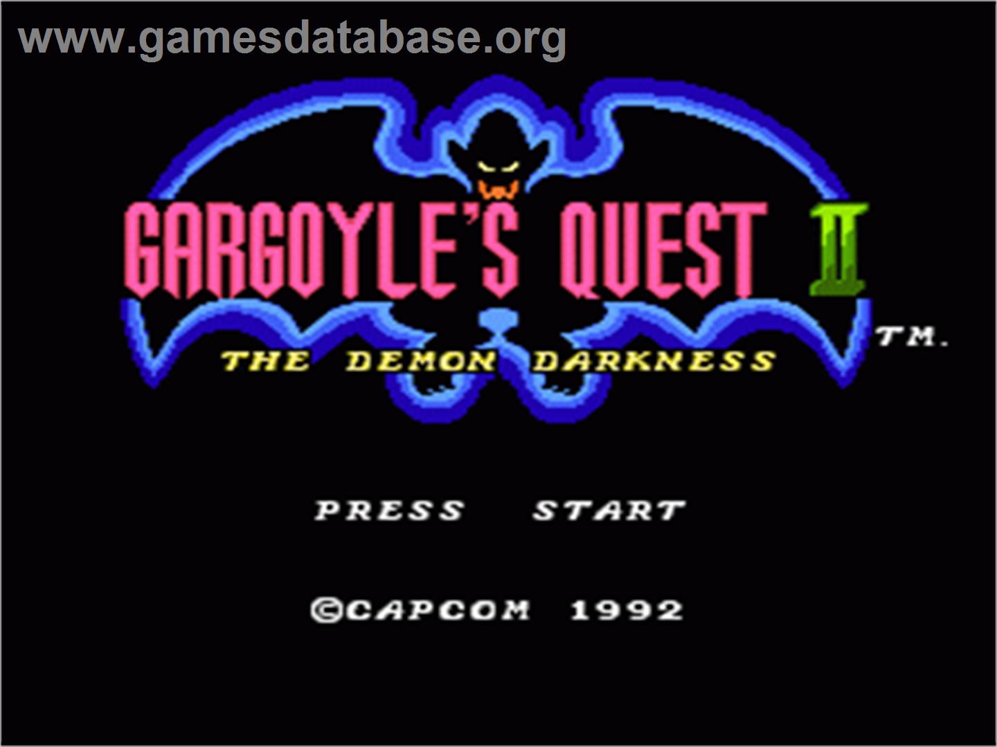Gargoyle's Quest II: The Demon Darkness - Nintendo NES - Artwork - Title Screen