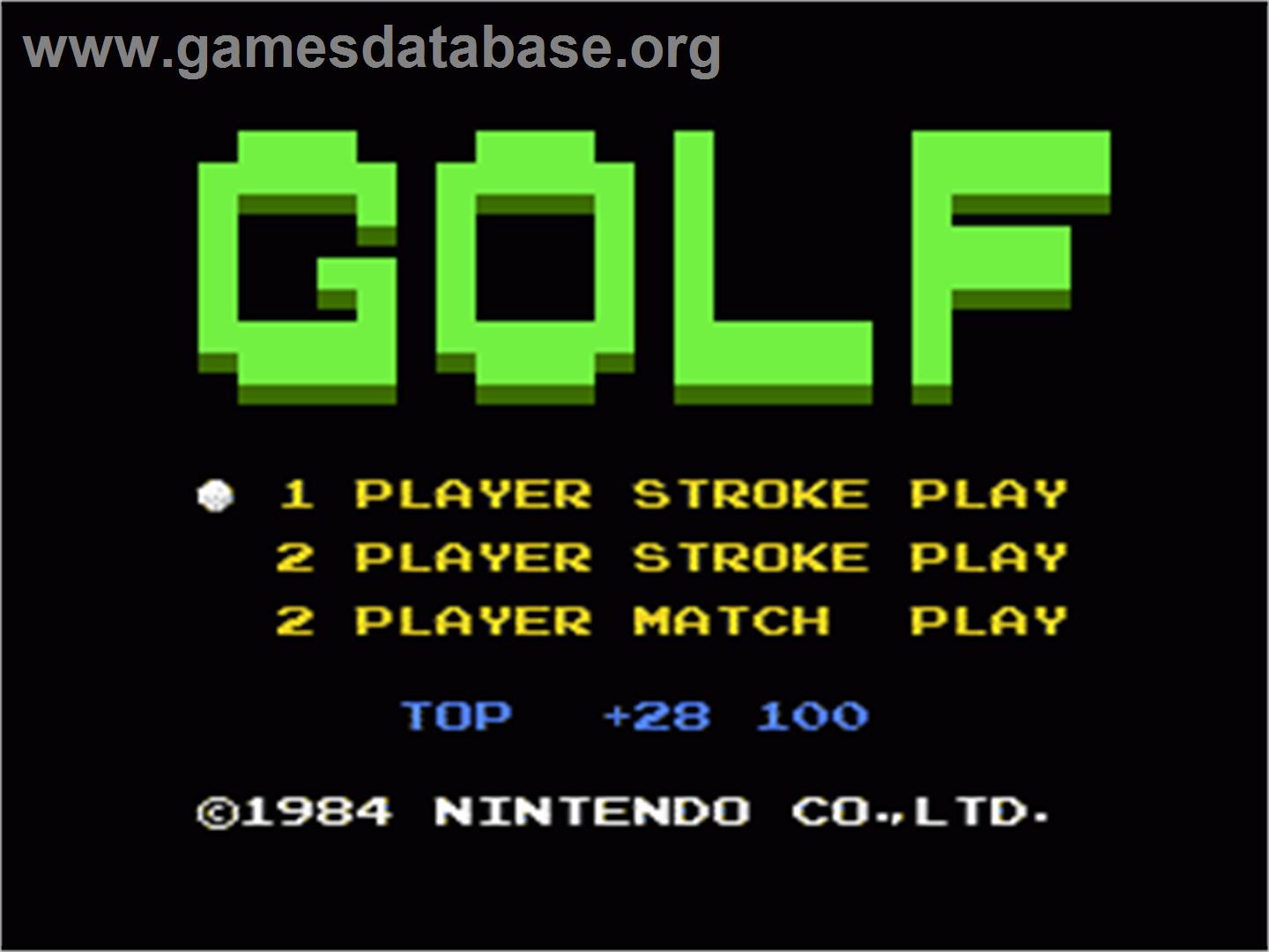 Golf - Nintendo NES - Artwork - Title Screen