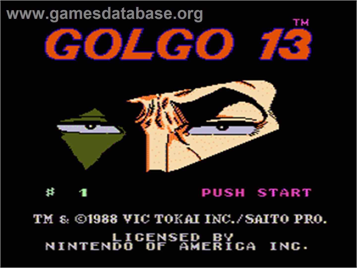 Golgo 13: Top Secret Episode - Nintendo NES - Artwork - Title Screen