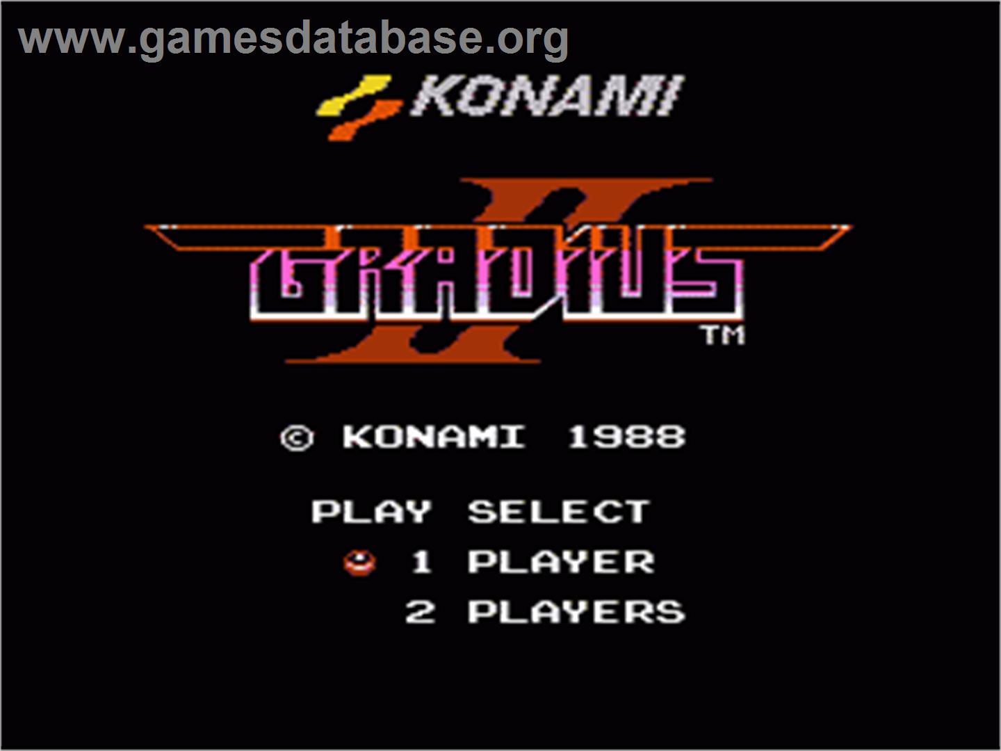 Gradius II - GOFER no Yabou - Nintendo NES - Artwork - Title Screen