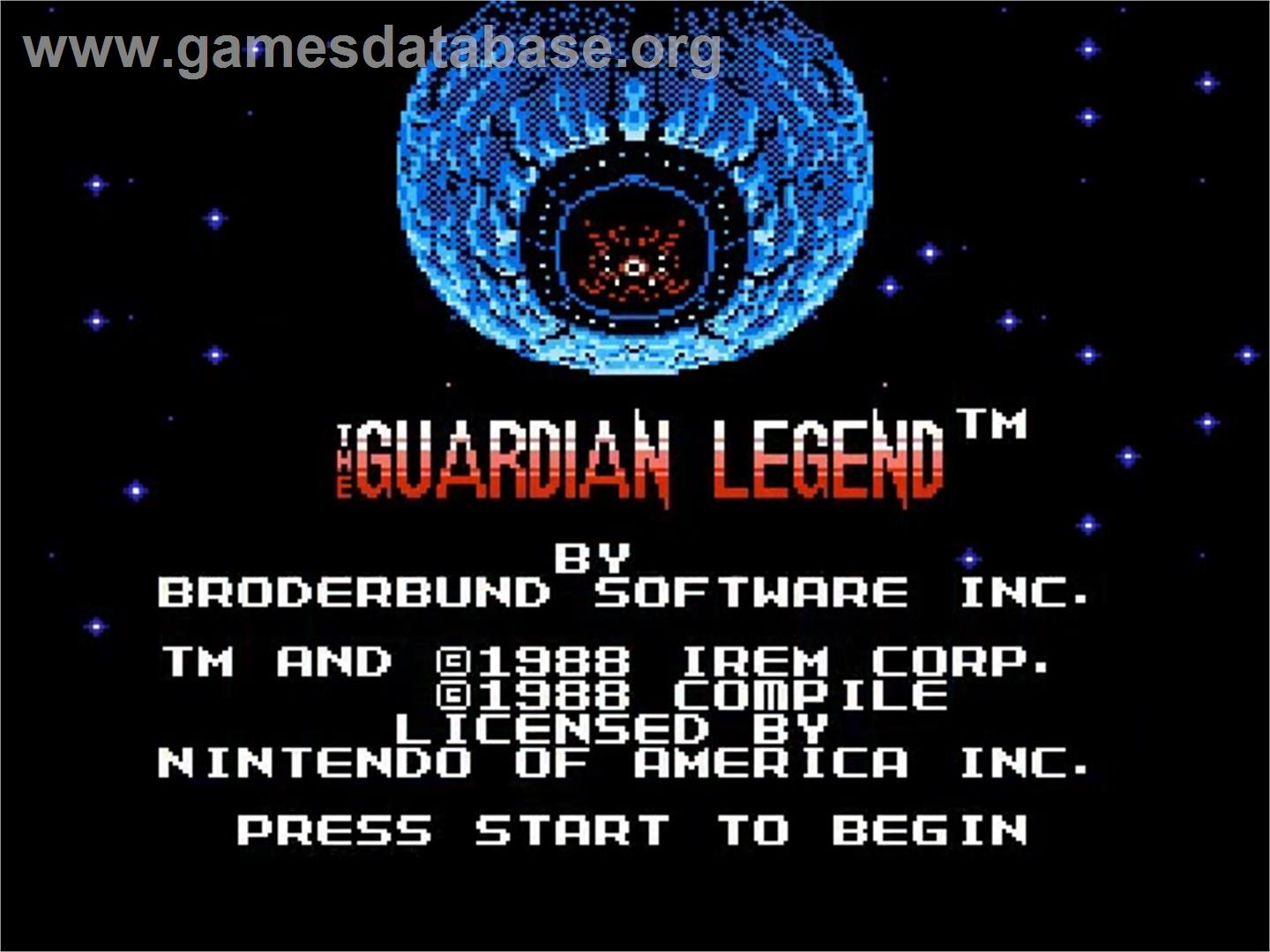 Guardian Legend - Nintendo NES - Artwork - Title Screen