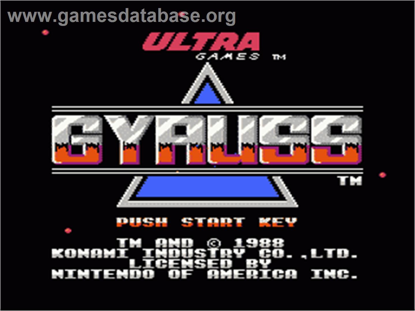 Gyruss - Nintendo NES - Artwork - Title Screen